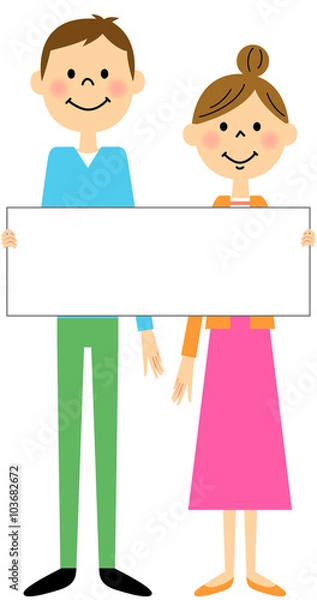 Fototapeta 若い夫婦　パネル