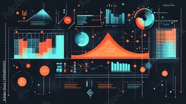 Fototapeta Professional Solvency Metrics Scorecard illustration adaptable for presentations