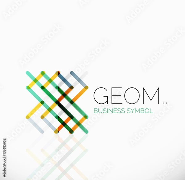 Obraz Logo, linear abstract geometric icon