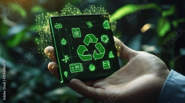 Fototapeta Digital Wallet Concept in Eco-Friendly Design