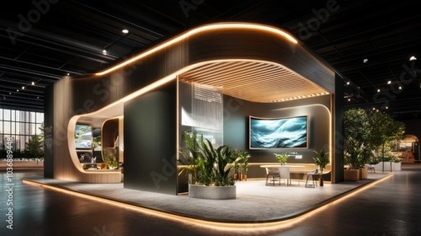 Fototapeta Modern Exhibit Booth with Elegant Design Elements