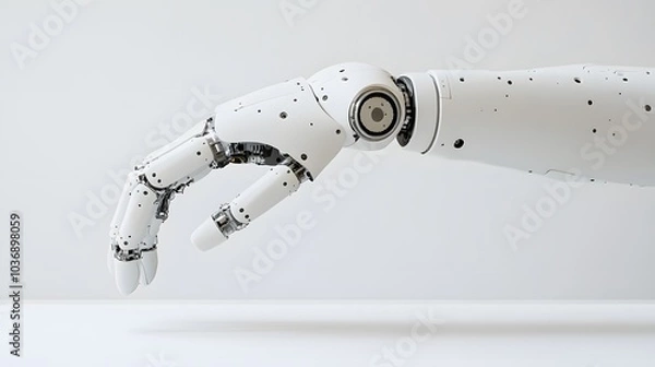 Obraz White robot arm isolated. 