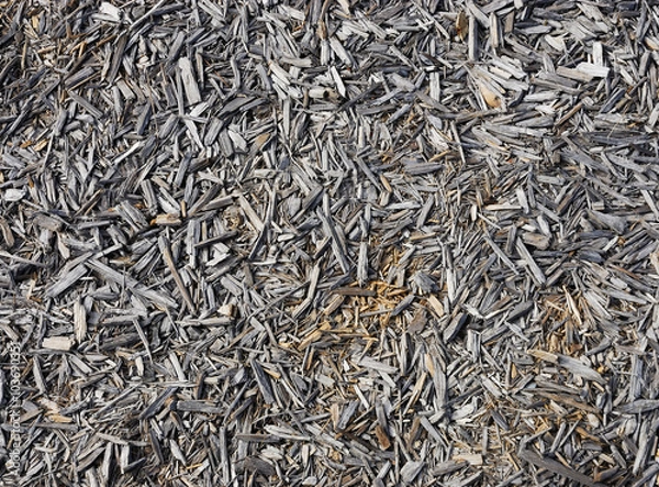 Fototapeta high angle view of mulch background in garden