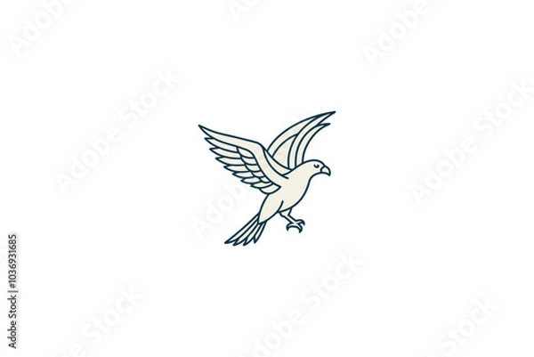 Obraz Eagle flying, eagle head, eagle logo, eagle line art