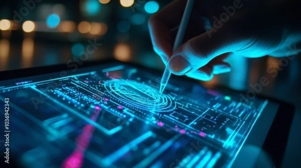 Fototapeta Modern Digital Interface Interaction Illustration