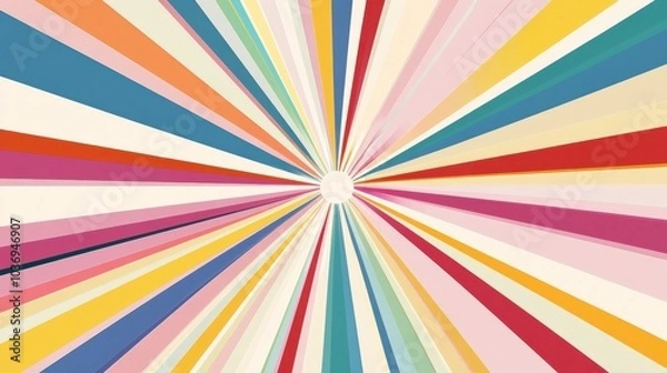 Fototapeta Vibrant Rays of Color Radiating from Center