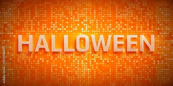 Fototapeta  Halloween Inscription on Orange and White Background Created with Generative AI