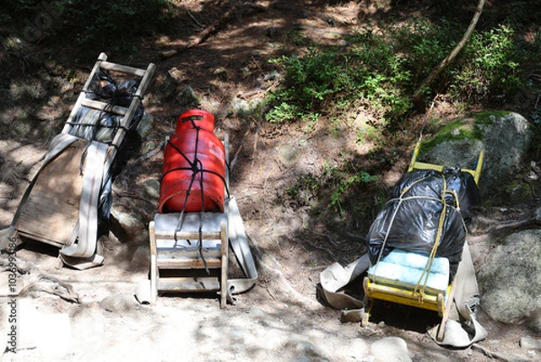 Fototapeta Fixed load for mountain carriers, High Tatras, Slovakia.