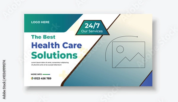 Fototapeta Medical healthcare youtube thumbnail and web banner template