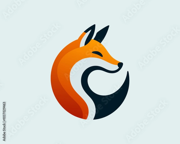 Fototapeta Colorful fox logo design vector template