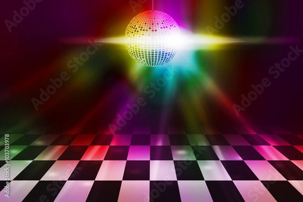 Obraz Disco Party Dance Floor Background