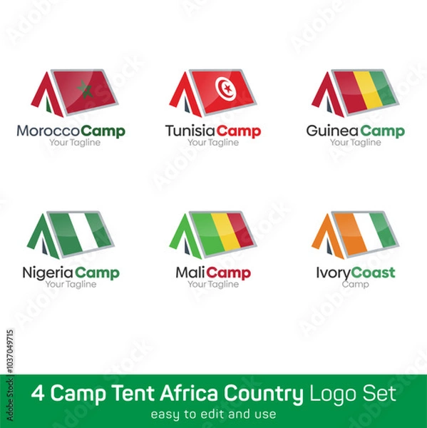 Fototapeta Camp Shape Logo Template Set. Good for Business, Agency, Community and Organization