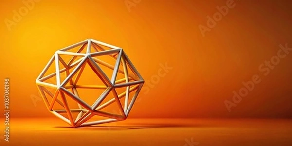 Fototapeta Abstract geometric shape on orange background macro