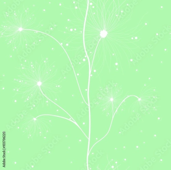 Fototapeta Seamless pattern with gentle flowers