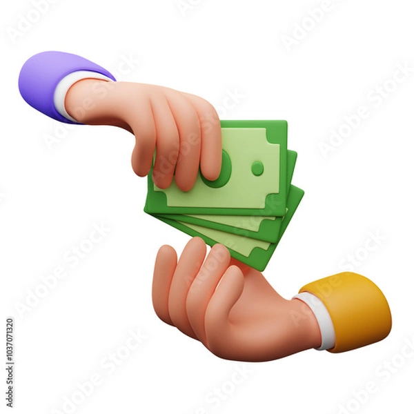 Obraz Transaction hand gesture 3d illustration