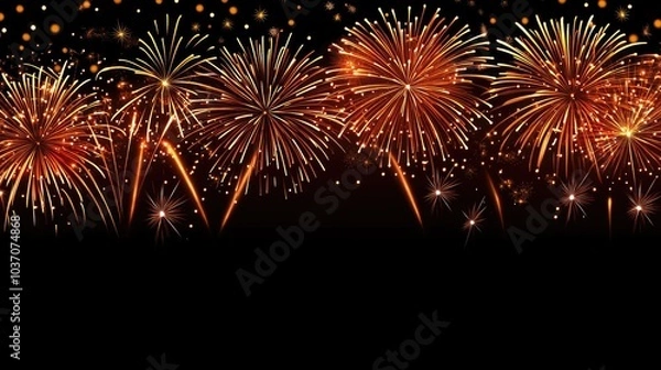 Fototapeta Colorful Fireworks Display on a Dark Night Sky