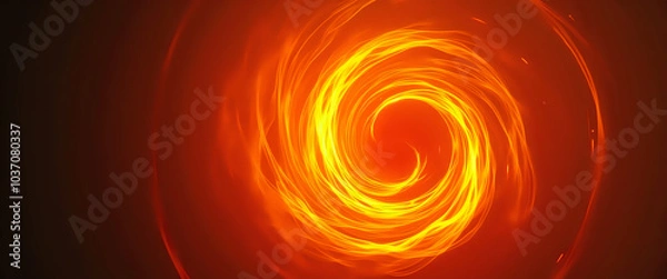 Fototapeta Swirling orange vortex in a fiery abstract design