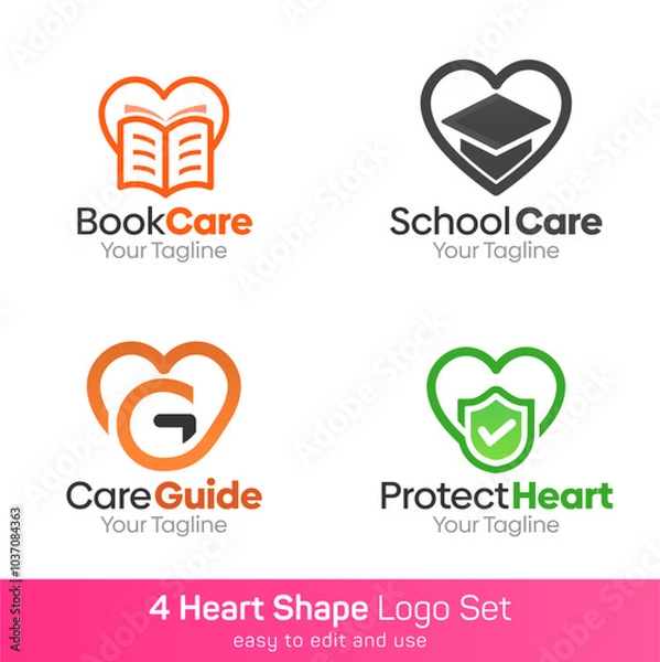 Obraz Heart Shape Logo Template Set. Good for Business, Agency, Community and Organization