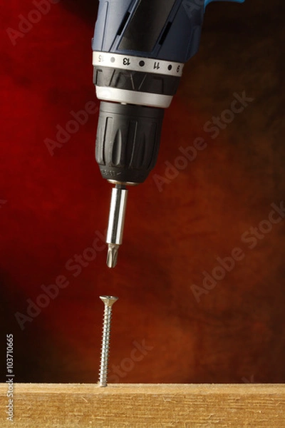Fototapeta  screwdriver with screw
