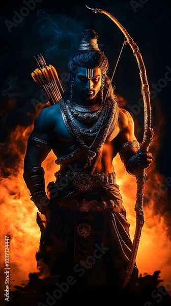Fototapeta Lord Ram: The Fearless Warrior