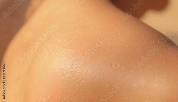 Fototapeta Smooth Skin Texture in Warm Light Close-up Macro Photography