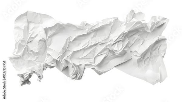 Obraz White crumpled paper isolated on transparent background
