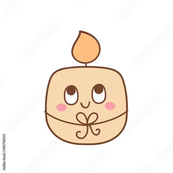 Obraz Funny face and cute  candle vector illustration