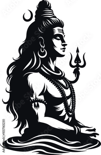 Obraz Lord Shiva shilloutee vector 
