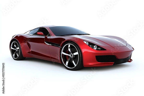 Fototapeta Sleek red sports car a fusion of design and power for automotive enthusiasts