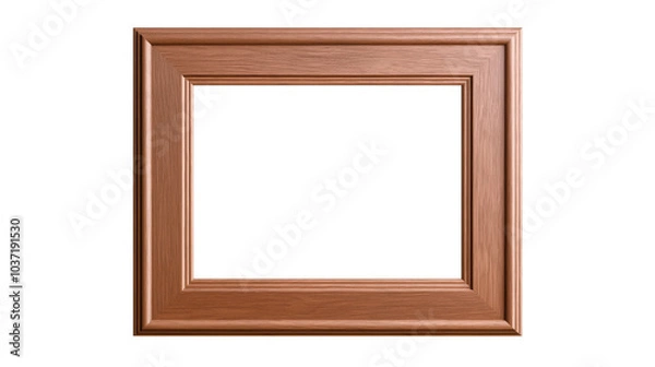 Fototapeta Frame transparency template Natural wood photo frame with a sleek, contemporary design, perfect for enhancing the beauty of paintings, prints, or family portraits