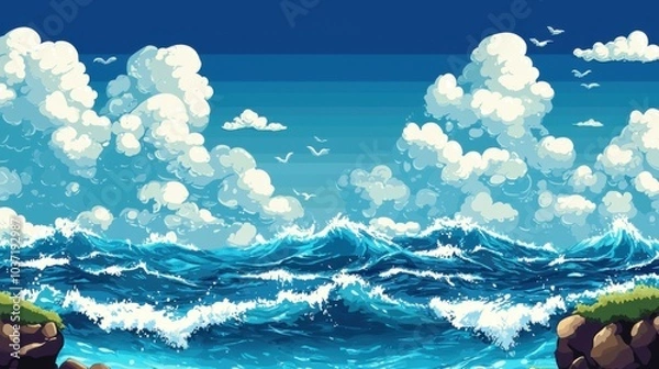 Obraz Ocean Depths: Video Game Level Design Illustration