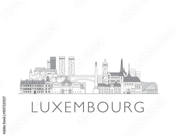 Fototapeta Luxembourg skyline cityscape vector illustration