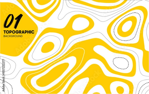 Fototapeta Topography Vector Map: Abstract Geometric Terrain Illustration with Contours, Relief, and Modern Design