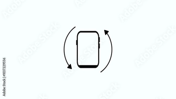 Fototapeta Rotate your phone for better experience. Rotate your smartphone orientation. Smartphone Rotate Design.  simple technology 360 degree rotation flat design pictogram vector for app ads web banner button