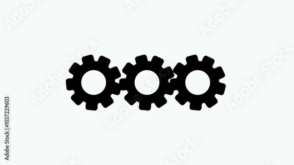 Fototapeta  Gear Settings symbol, cogwheel. Functions symbol. Settings icon vector Illustration. Setting icon. Gray gear wheel icons on white background.