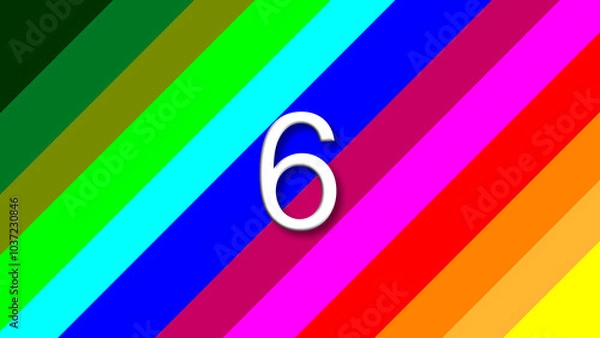 Obraz 6 colorful rainbow background year number