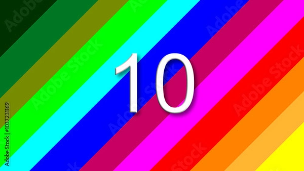 Obraz 10 colorful rainbow background year number