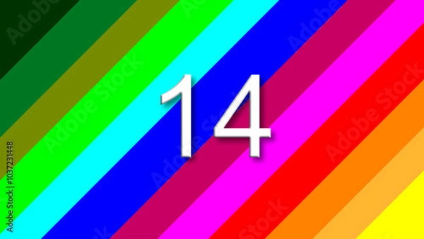 Obraz 14 colorful rainbow background year number