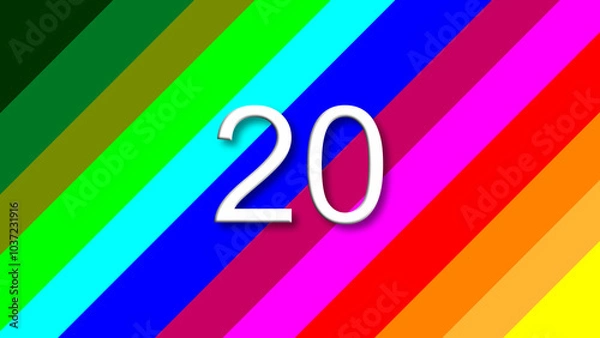 Obraz 20 colorful rainbow background year number