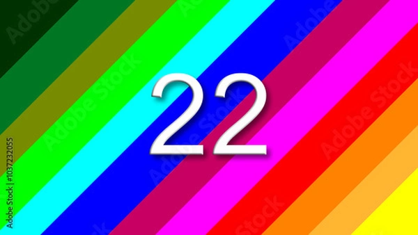Obraz 22 colorful rainbow background year number