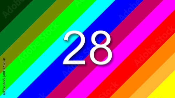 Obraz 28 colorful rainbow background year number