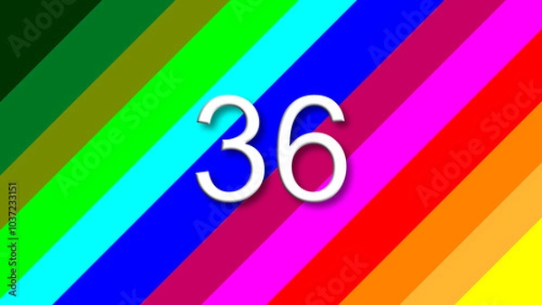 Obraz 36 colorful rainbow background year number