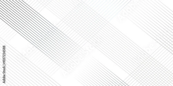 Fototapeta Vector tech geometric thin diagonal striped line pattern gradient minimal transparent background. White geometric pattern transparent background. minimal surface curve wave creative line texture.