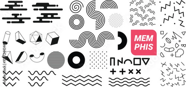 Obraz Dynamic Geometric Design Collection: Abstract Shapes, Gradient Patterns, and Modern Graphics for Invitations, Posters, and Web Use