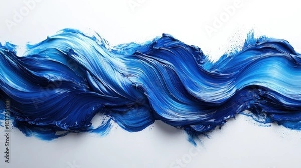 Obraz Abstract Blue Paint Swirl