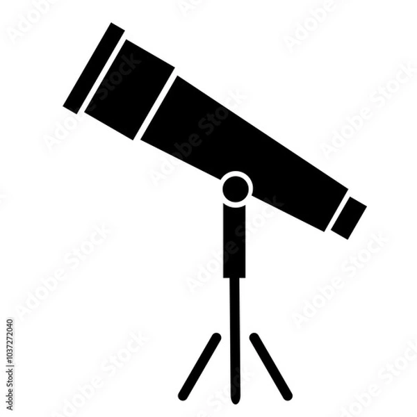 Fototapeta Black and white telescope pointing up