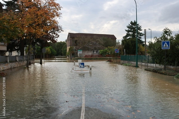 Obraz Vendôme sous les inondations