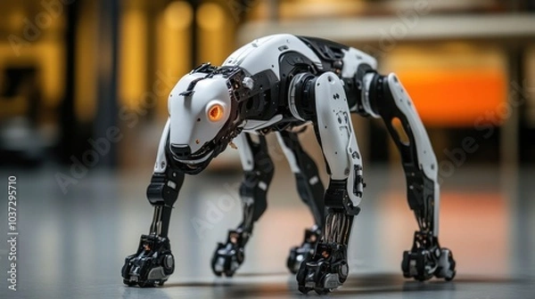 Fototapeta Animal robots designed for interactive play, with advanced sensors for dynamic responses.