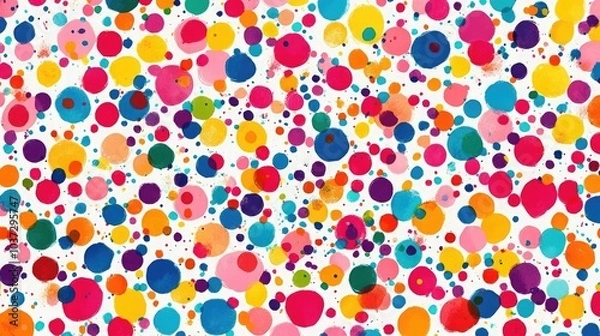 Fototapeta Colorful polka dot pattern, creating a playful and vibrant design, ideal for celebrations and artistic projects