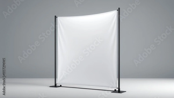 Fototapeta Minimalist 10 x 10 banner stand mockup for corporate business use. Featuring a creative, abstract design, this pull-up banner template is ideal for multipurpose commercial or trade show displays.